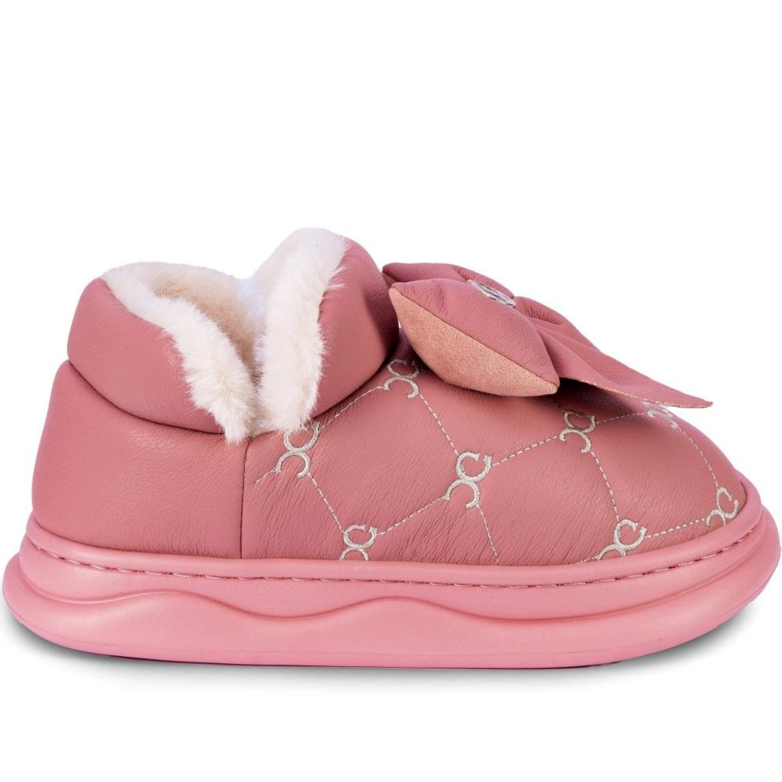 Infantil - Pantufa Feminina Gabriele Forrada com Lã Zariff 803343 Rosa Incolor