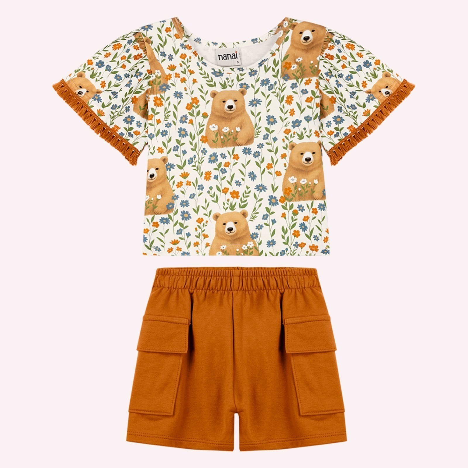 Vista 2 Infantil - Conjunto Menina Ursos Nanai off-white Nanai off-white