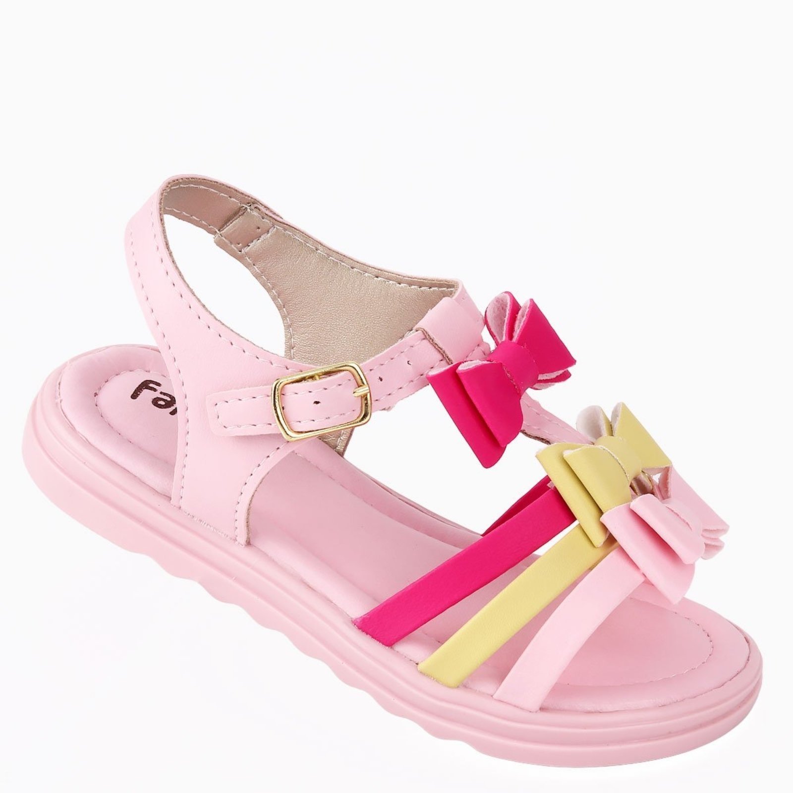 Infantil - Sandália Feminina De Tiras Com Laços Coloridos Fanclub - Multicolorida