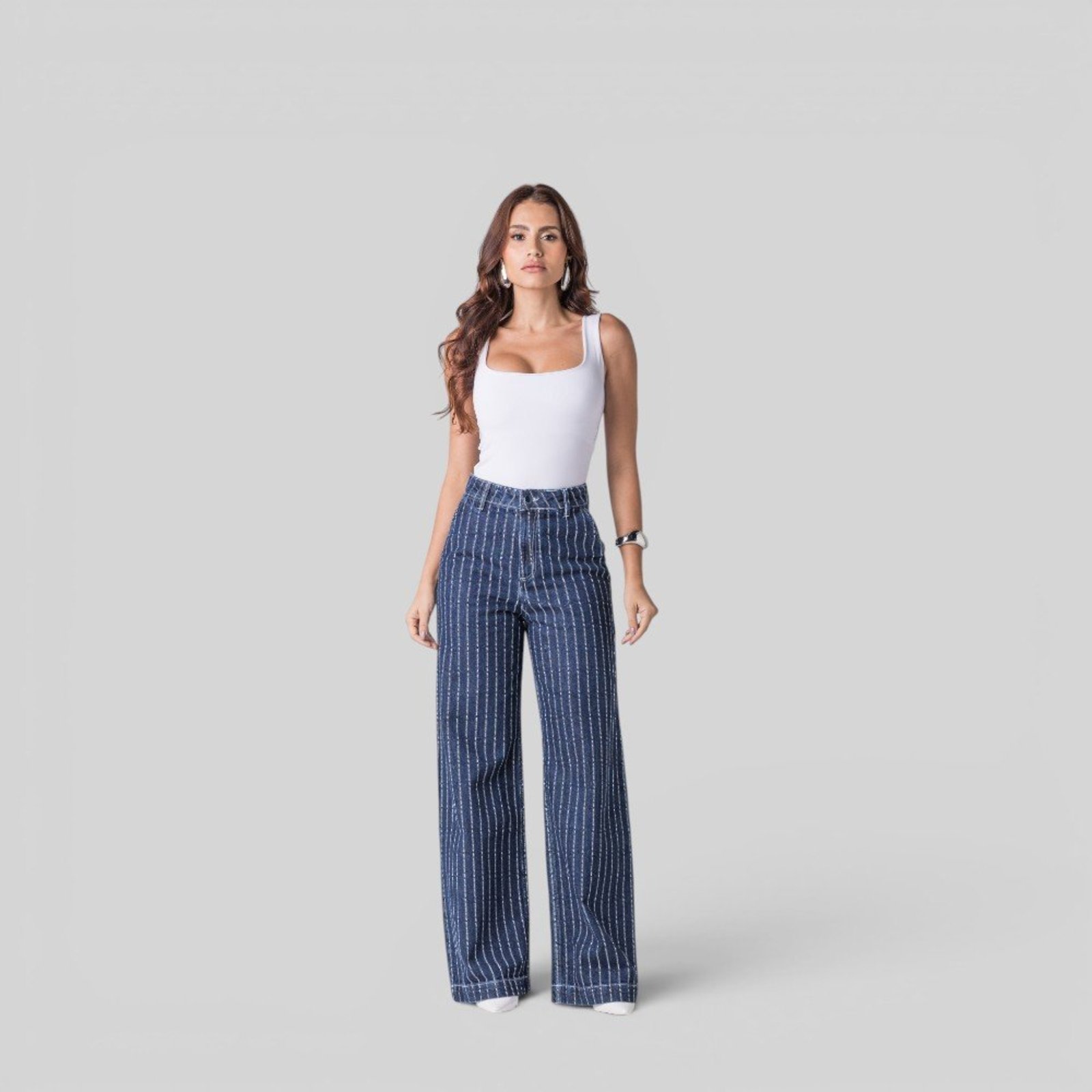 Calça Feminina Jeans Wide Leg Zune INDIGO