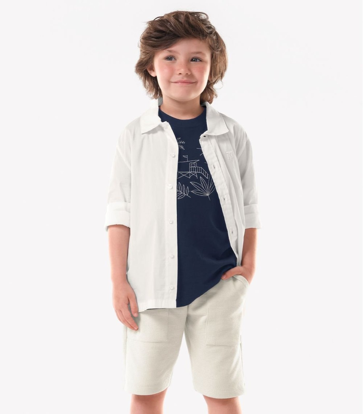 Infantil - Conjunto Camiseta Com Bermuda Trick Nick Azul