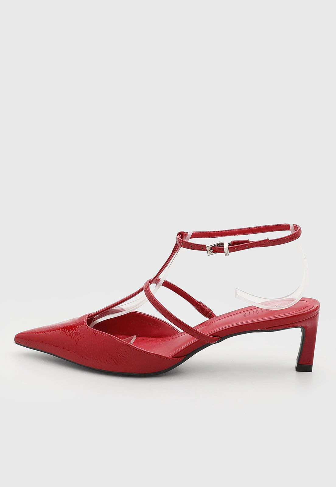 Scarpin Feminino Santa Lolla Tiras Salto Baixo Vermelho