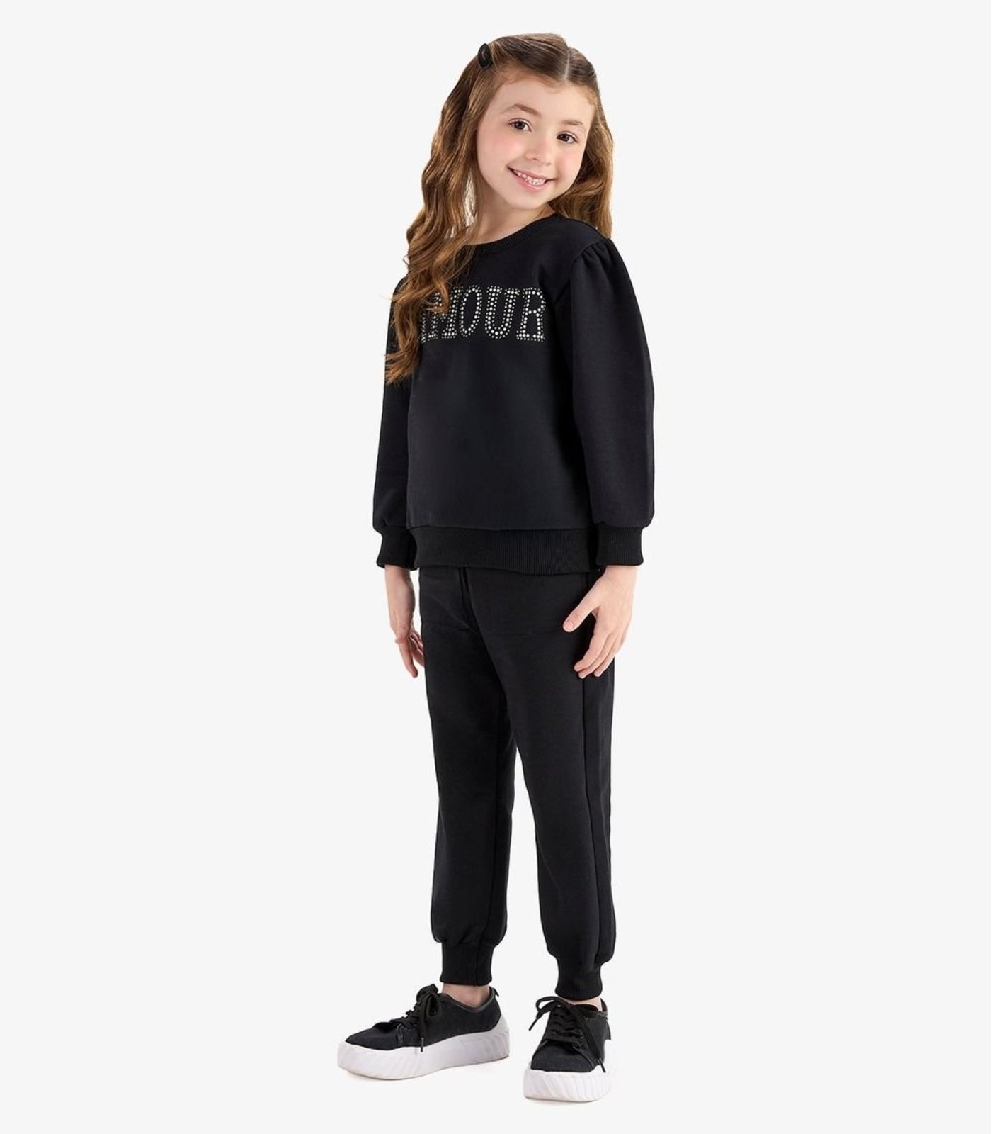 Infantil - Blusão com Calça Moletom Rovi Preto