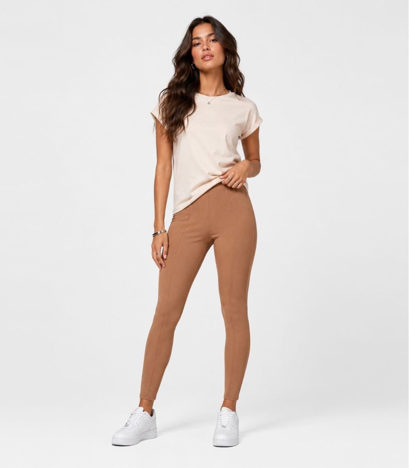 Infantil - Legging Juvenil Em Material Sintético Minty Marrom
