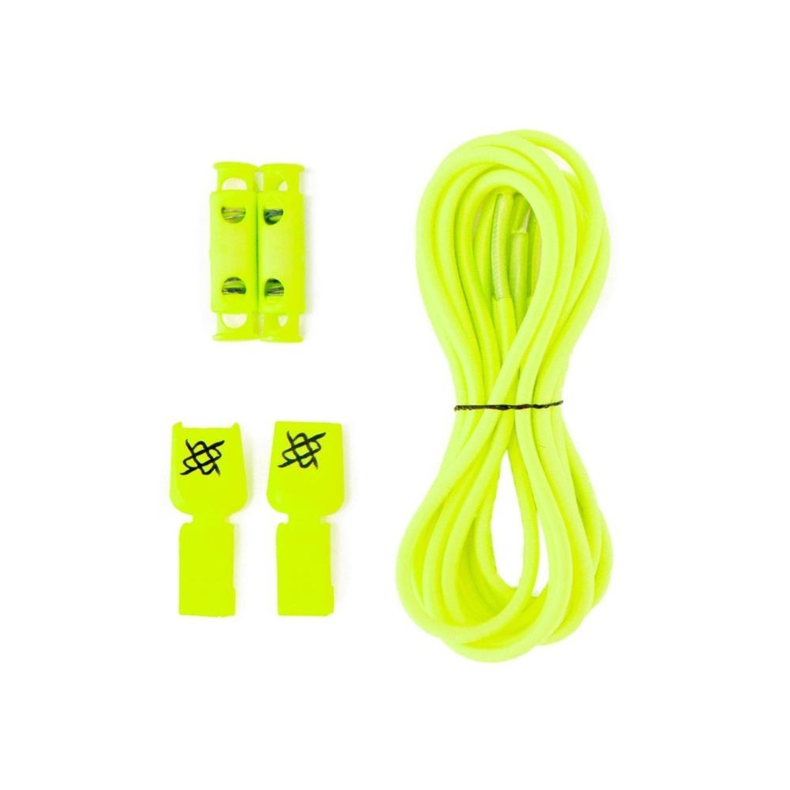 Cadarço Elástico HUPI LACES Amarelo Neon Liso Amarelo
