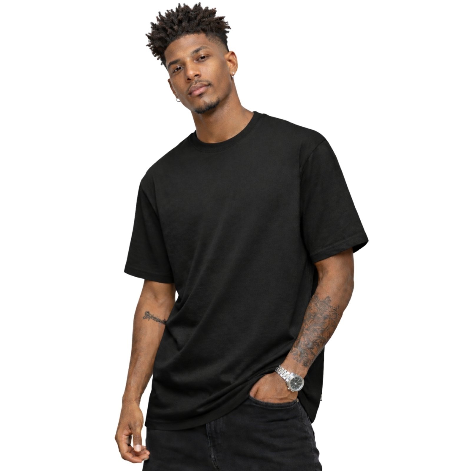 Kit 4 Camisa Masculina Camiseta Gola Redonda Lisa Algodão