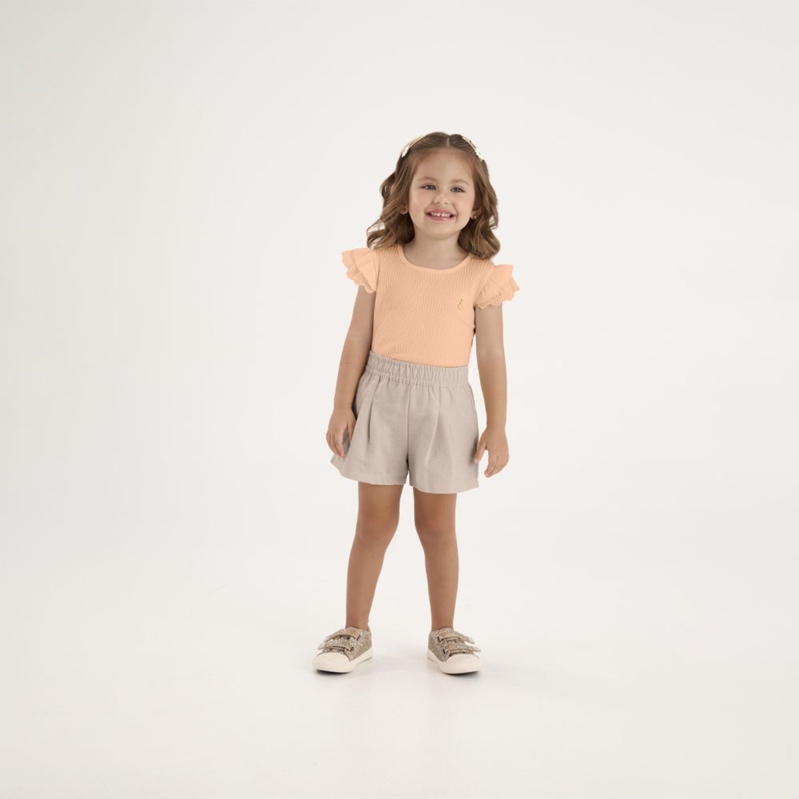Infantil - Conjunto Laranja Primeiros Passos Pulla Bulla Menina - 53719-1292