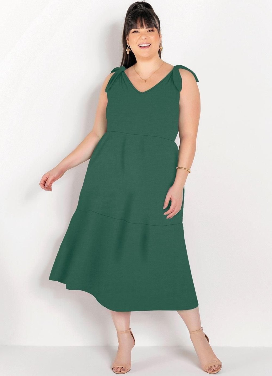 Vestido Em Malha Verde Escuro Marguerite
