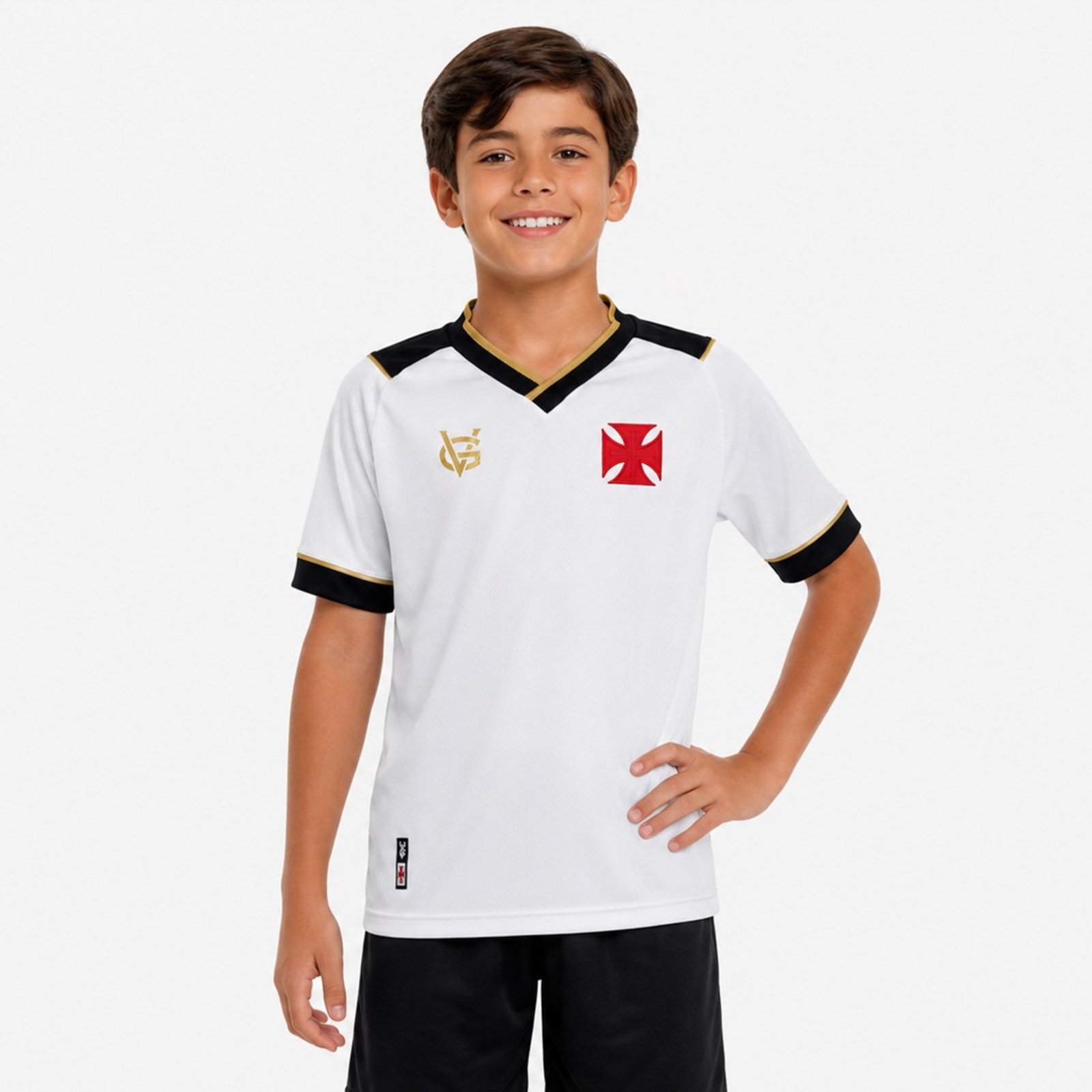 Camisa Vasco Nobre Cruz Juvenil Branca