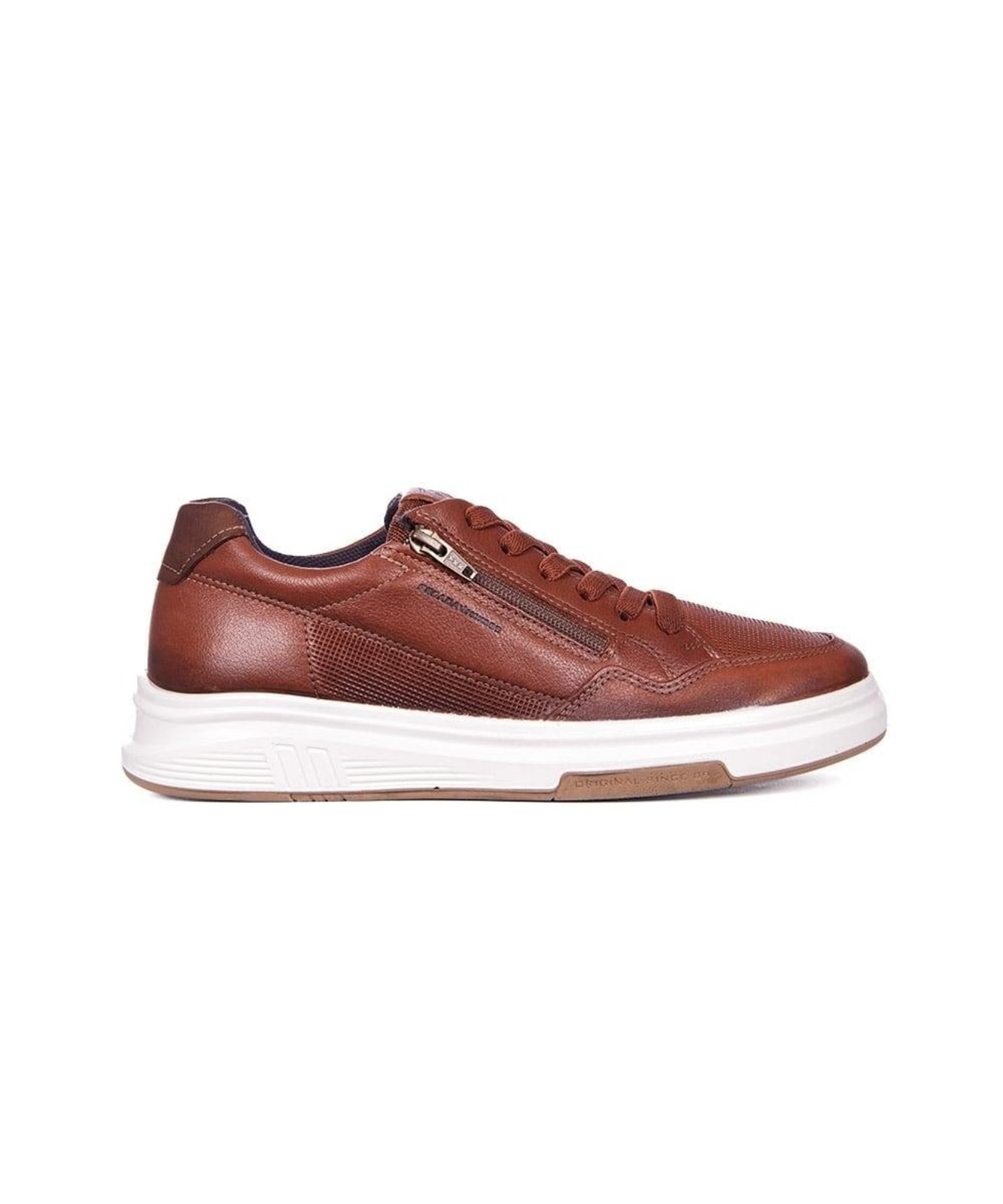 Tênis Casual Pegada Masculino Couro Marrom Incolor