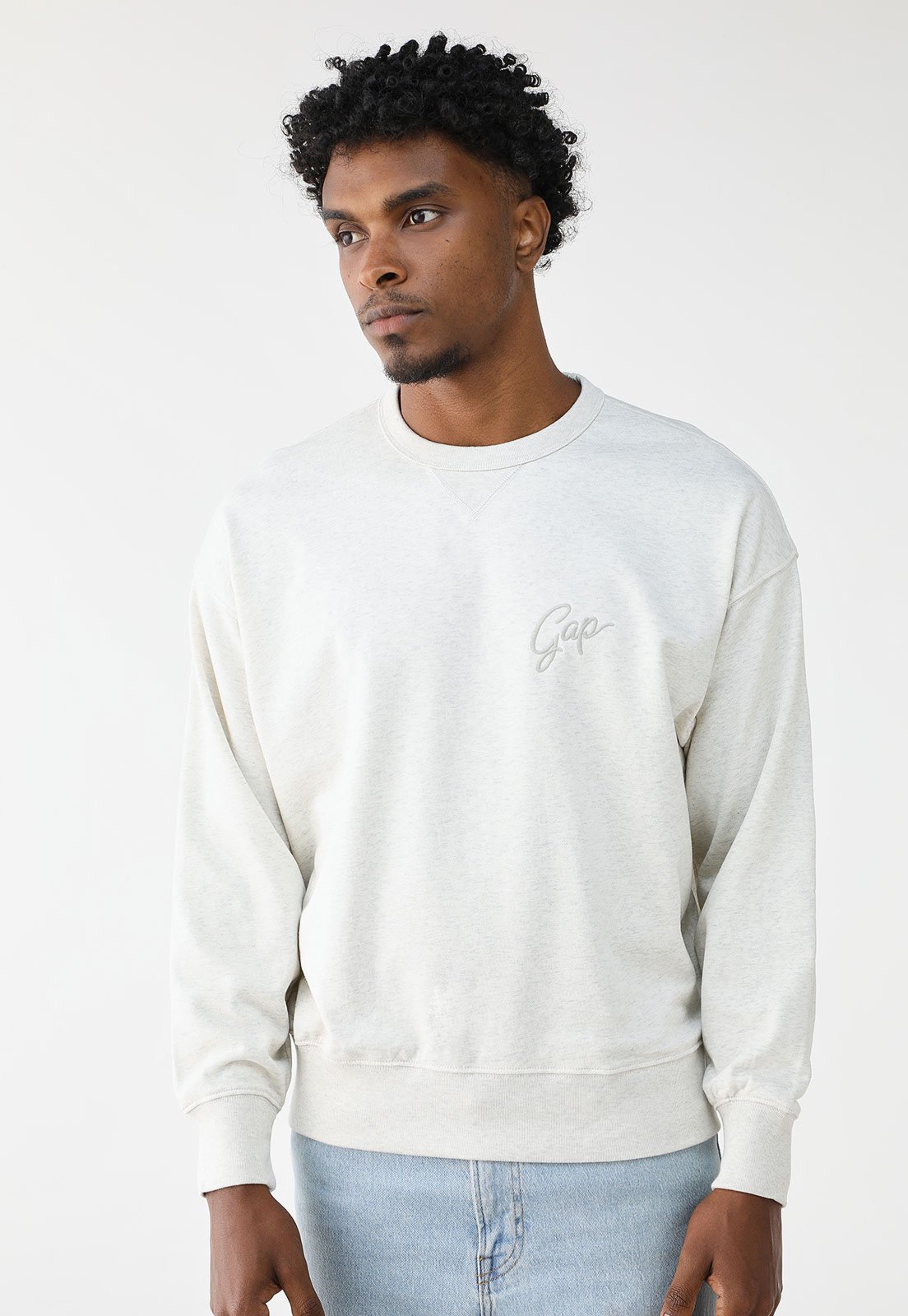 Blusa de Moletom Fechada GAP Logo Cinza