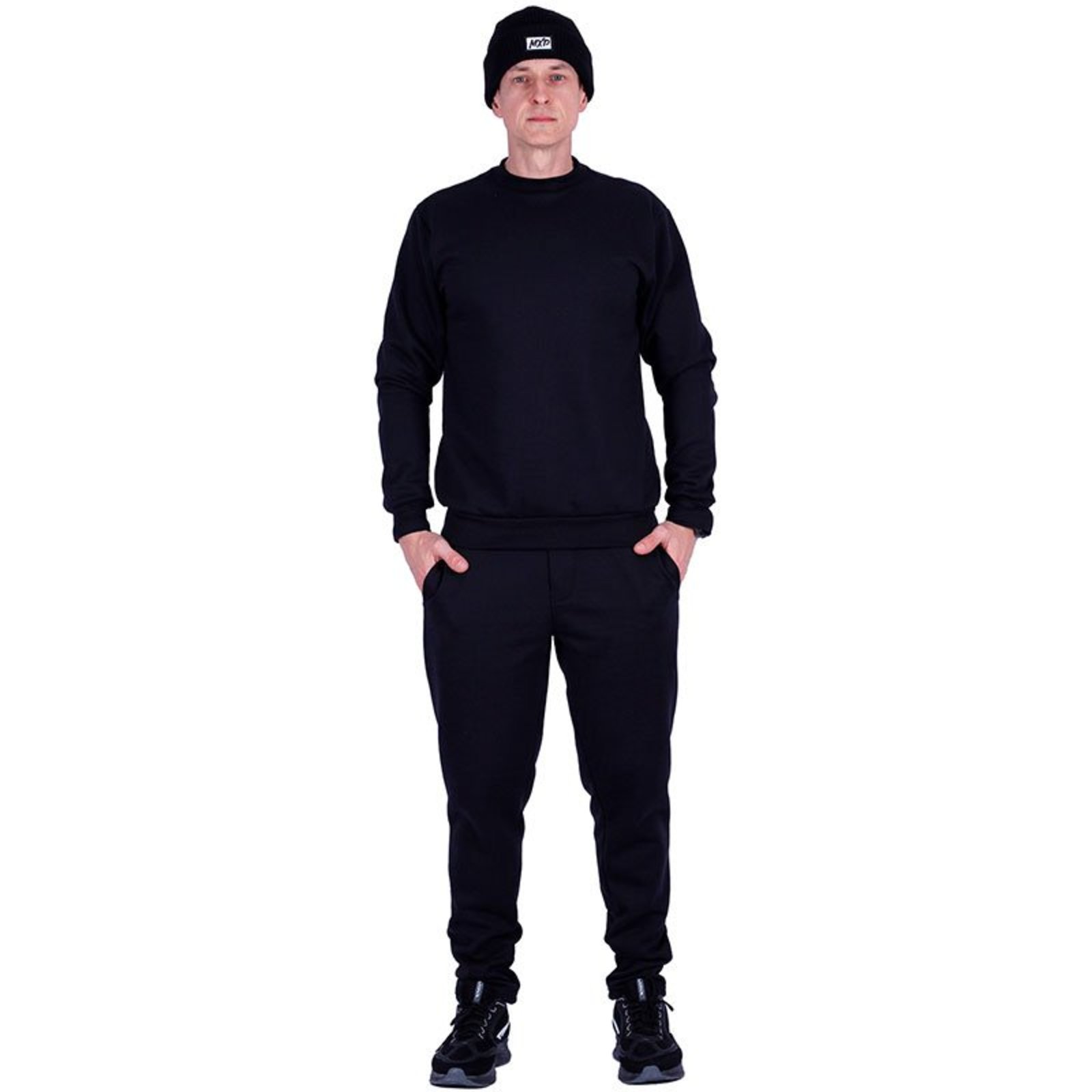 Conjunto De Moletom Basico Blusa Basic Sem Capuz e Calça Basic Com Bolso Masculina MXD Conceito Preto