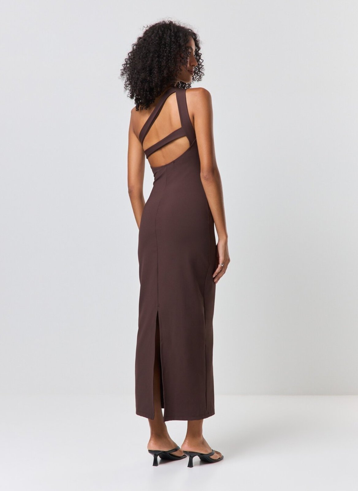 Vestido Midi Poliamida Decote Costas