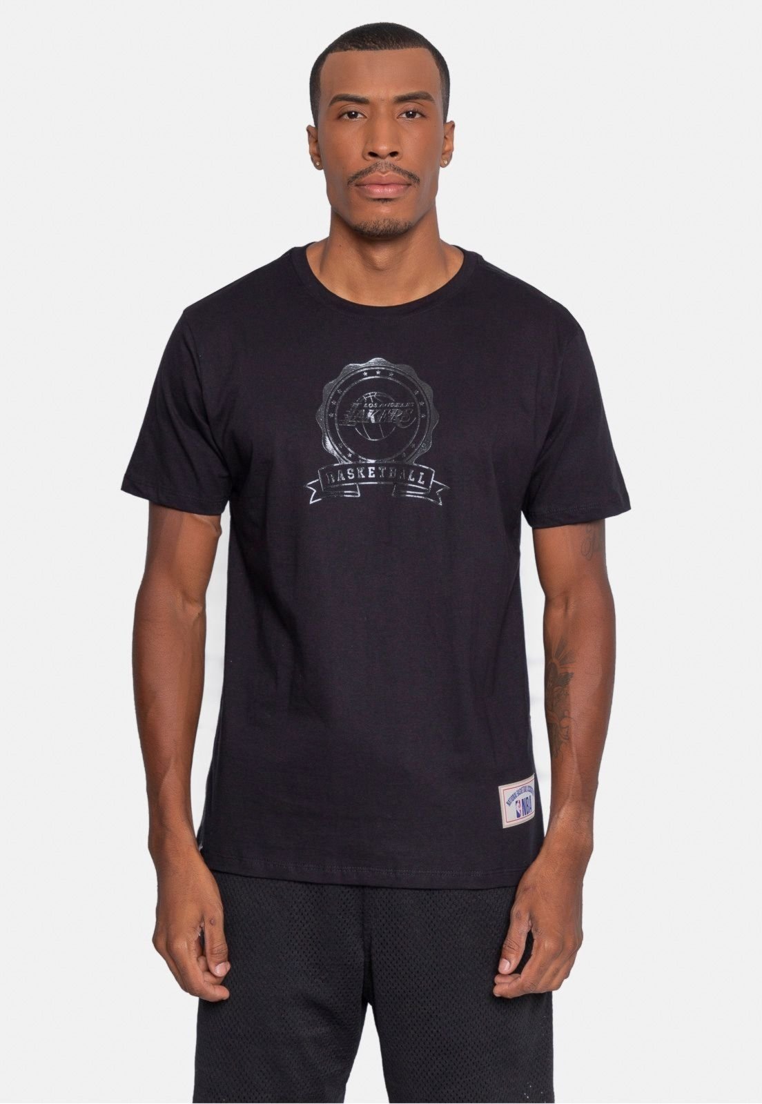 Camiseta NBA Estampada Los Angeles Lakers Preta