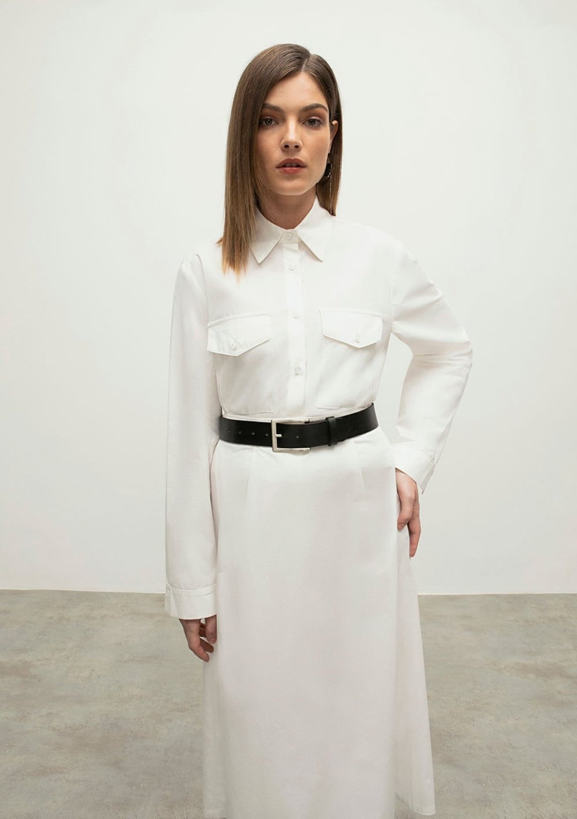 Camisa Iódice Manga Longa Com Bolso Off-white
