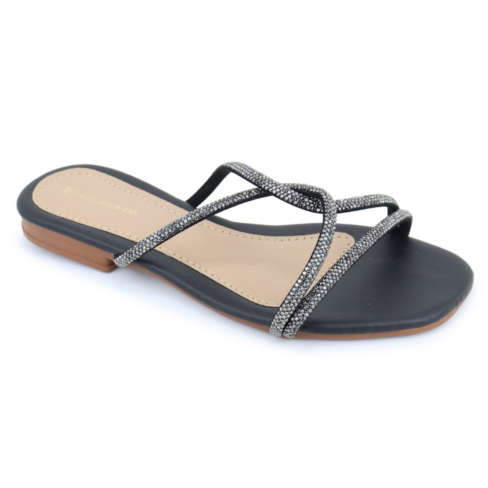 Sandália Feminina Rasteira Flat Rasteirinha Casual Moda Verão Strass Brilho