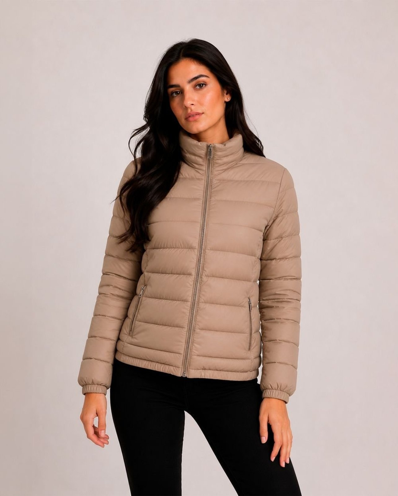Jaqueta Feminina Puffer 90651 Bege 206oz