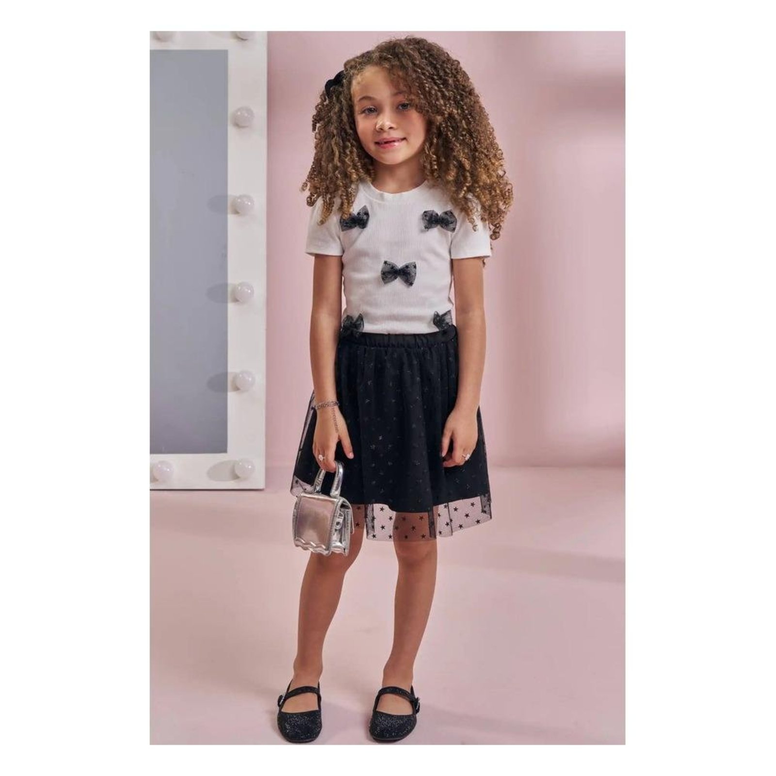 Infantil - Blusa Canelada Laços Tulle Kukiê Off White 2 Off-white