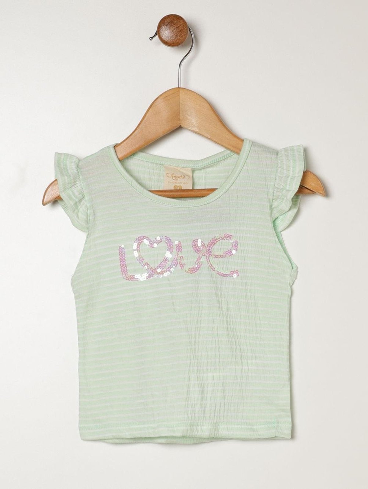 Infantil - Blusa Manga Curta Para Menina - VERDE