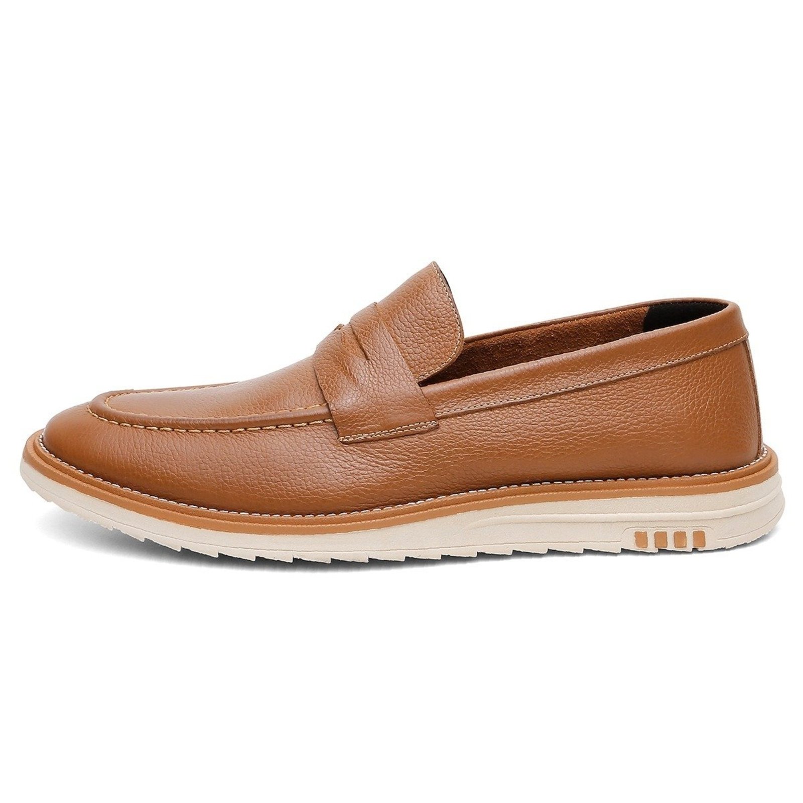 Mocassim Loafer Casual Centuria Gravata Couro Whisky
