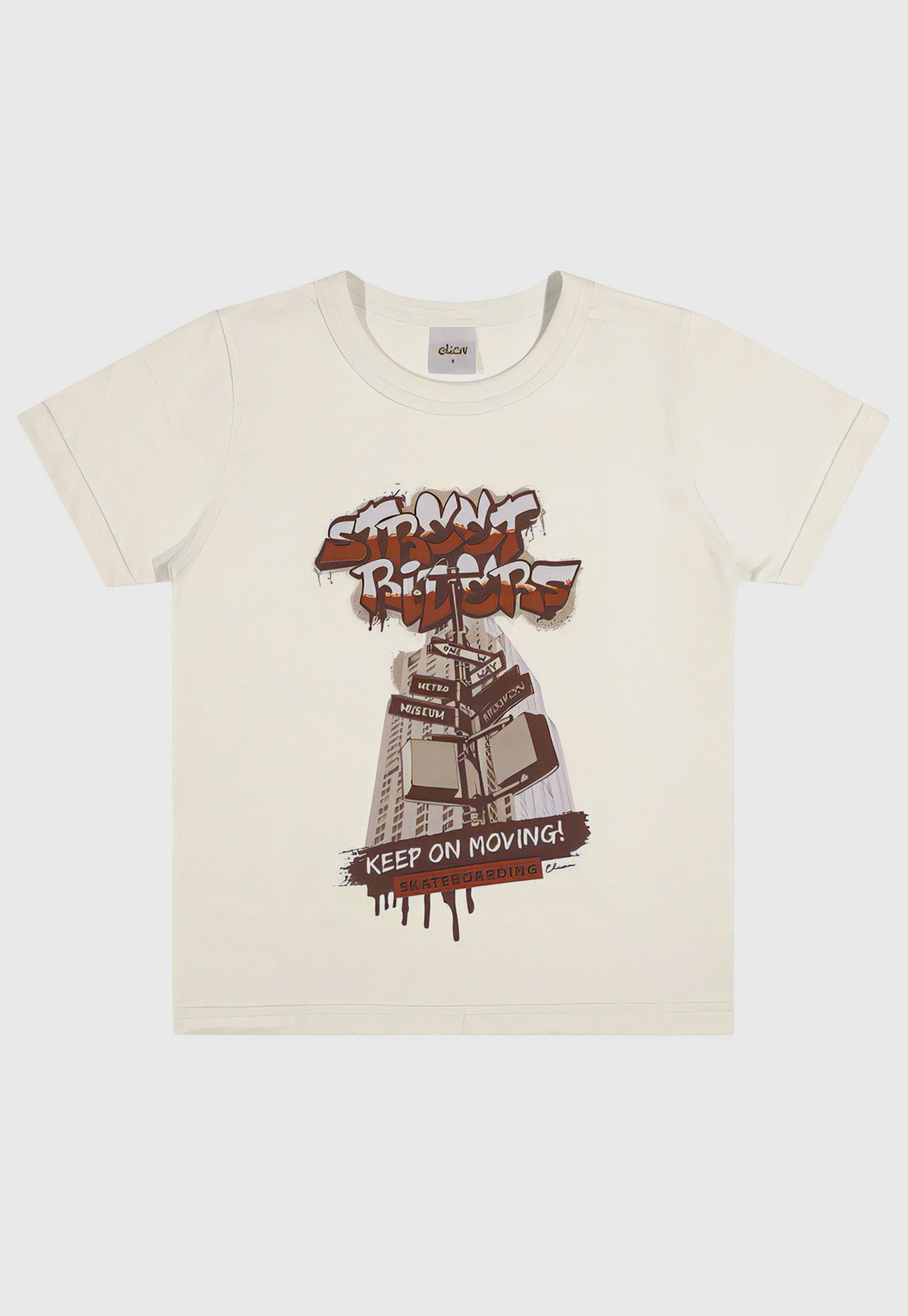 Vista 3 Infantil - Conjunto 2pçs Manga Curta Elian Camiseta E Bermuda Off-White off-white white Elian off-white white