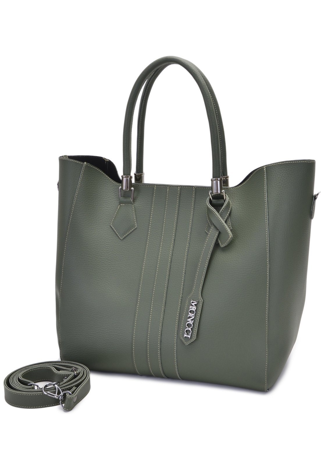 Bolsa Sacola Transversal Grande Moncci Verde Militar