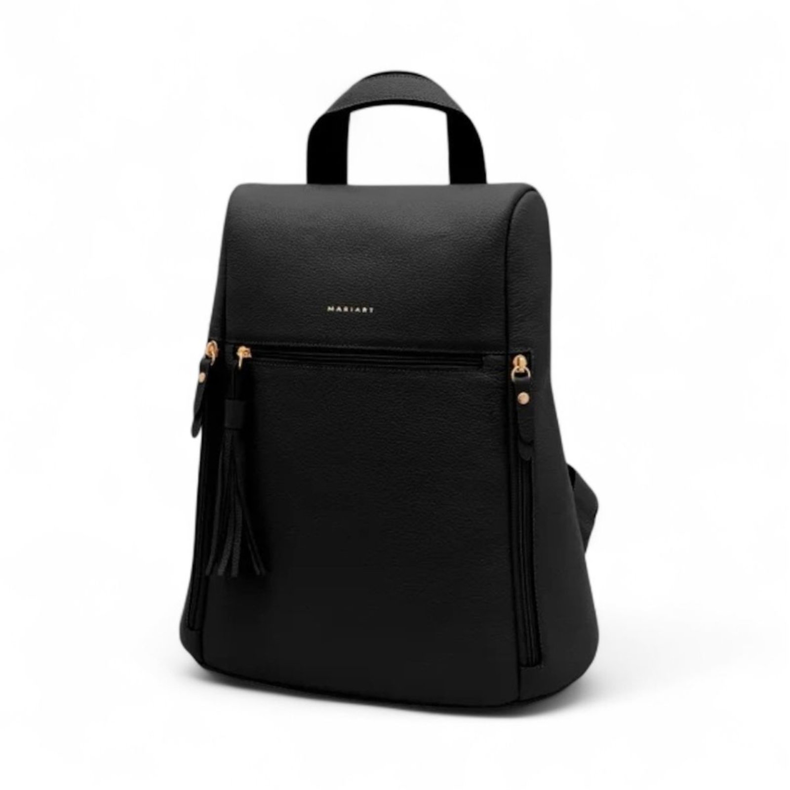 Vista 2 Mochila Feminina Mariart em Couro Dalia preto preto