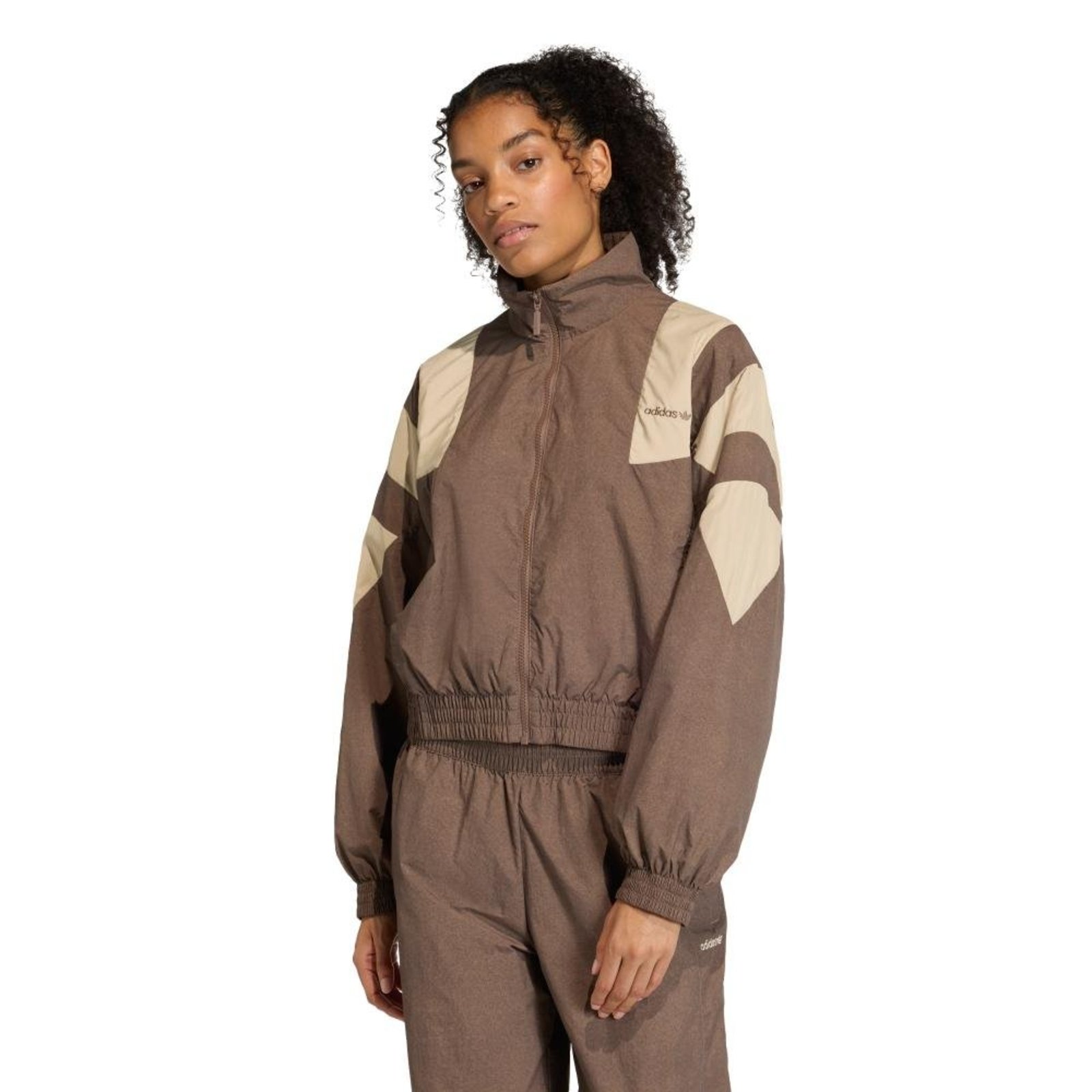 JAQUETA TRACK TOP LAVADA BLOQUEADA COM ZÍPER adidas Originals Marrom