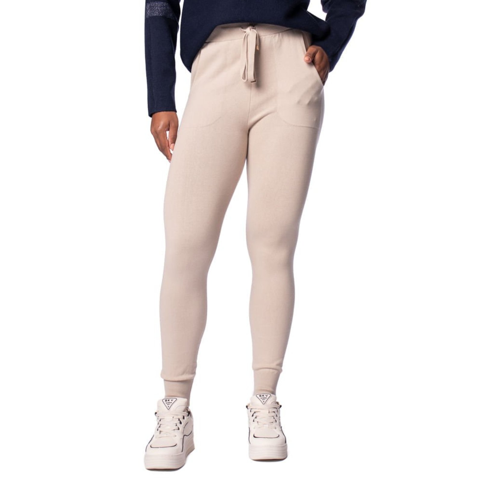 Calça Feminina Biamar Jogger Com Cordão Bege Claro