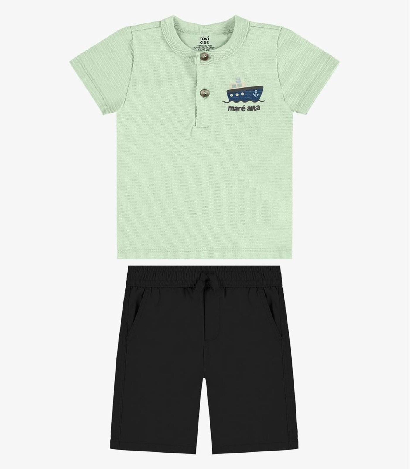 Infantil - Conjunto Camiseta Com Bermuda Rovi Verde