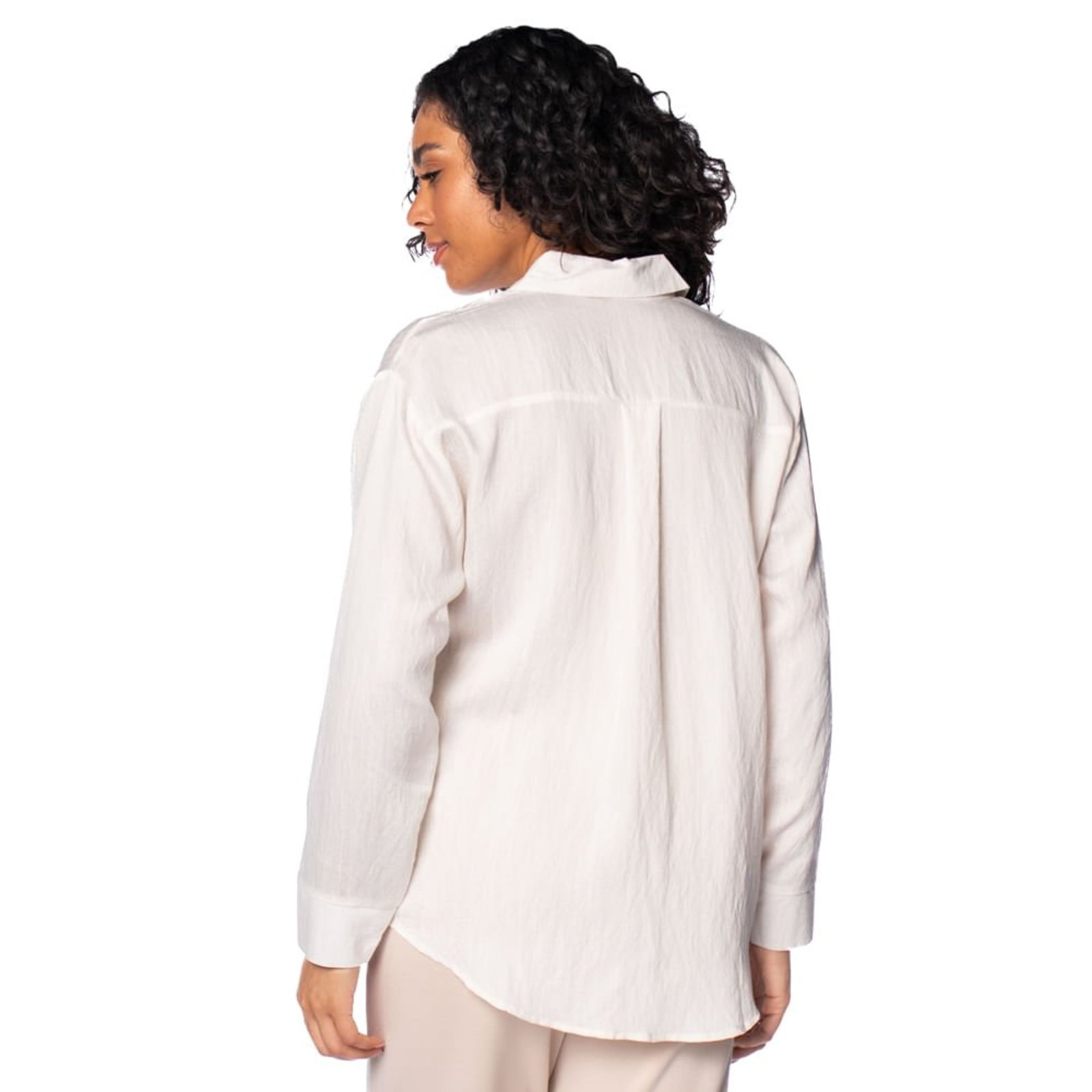 Vista 3 Camisa Feminina Pellini Bolsos Manga Longa Off White off-white white Pellini off-white white