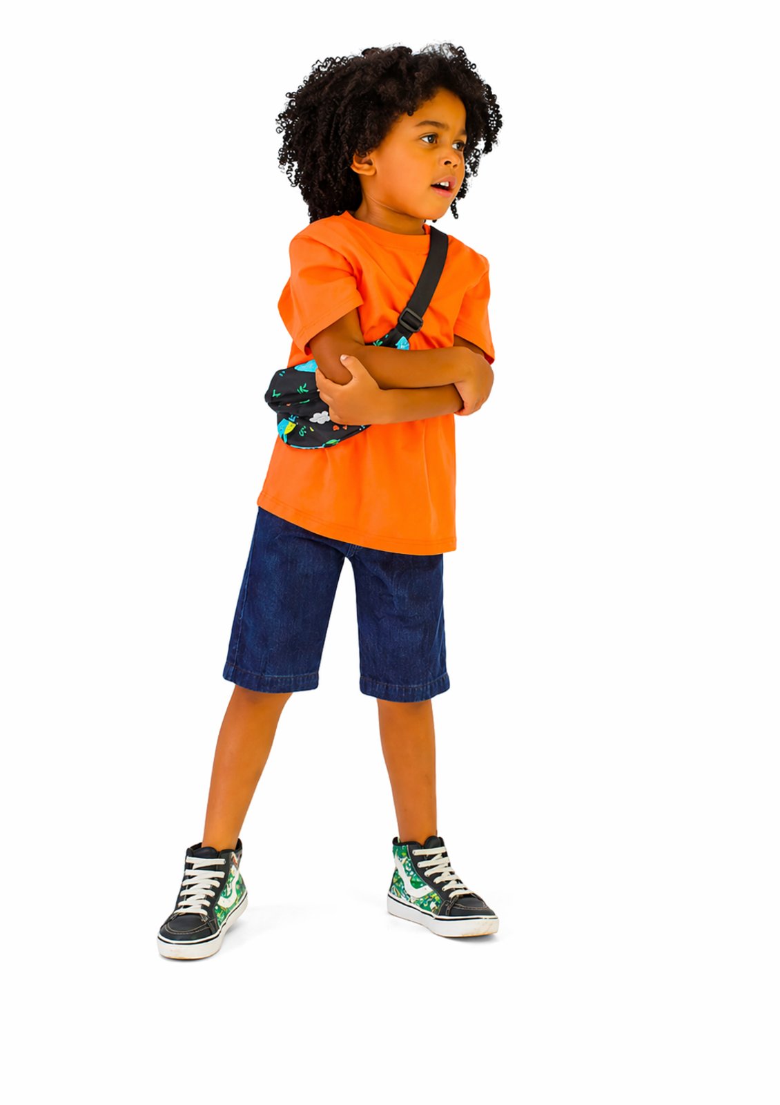 Infantil - Bermuda Masculina Casual Jeans Escuro