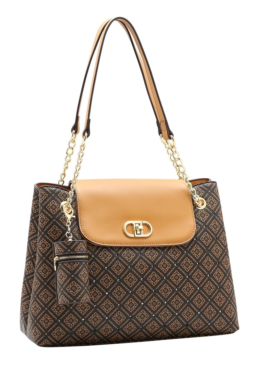 Bolsa Feminina Chenson Monograma Luxo 3485462 Café