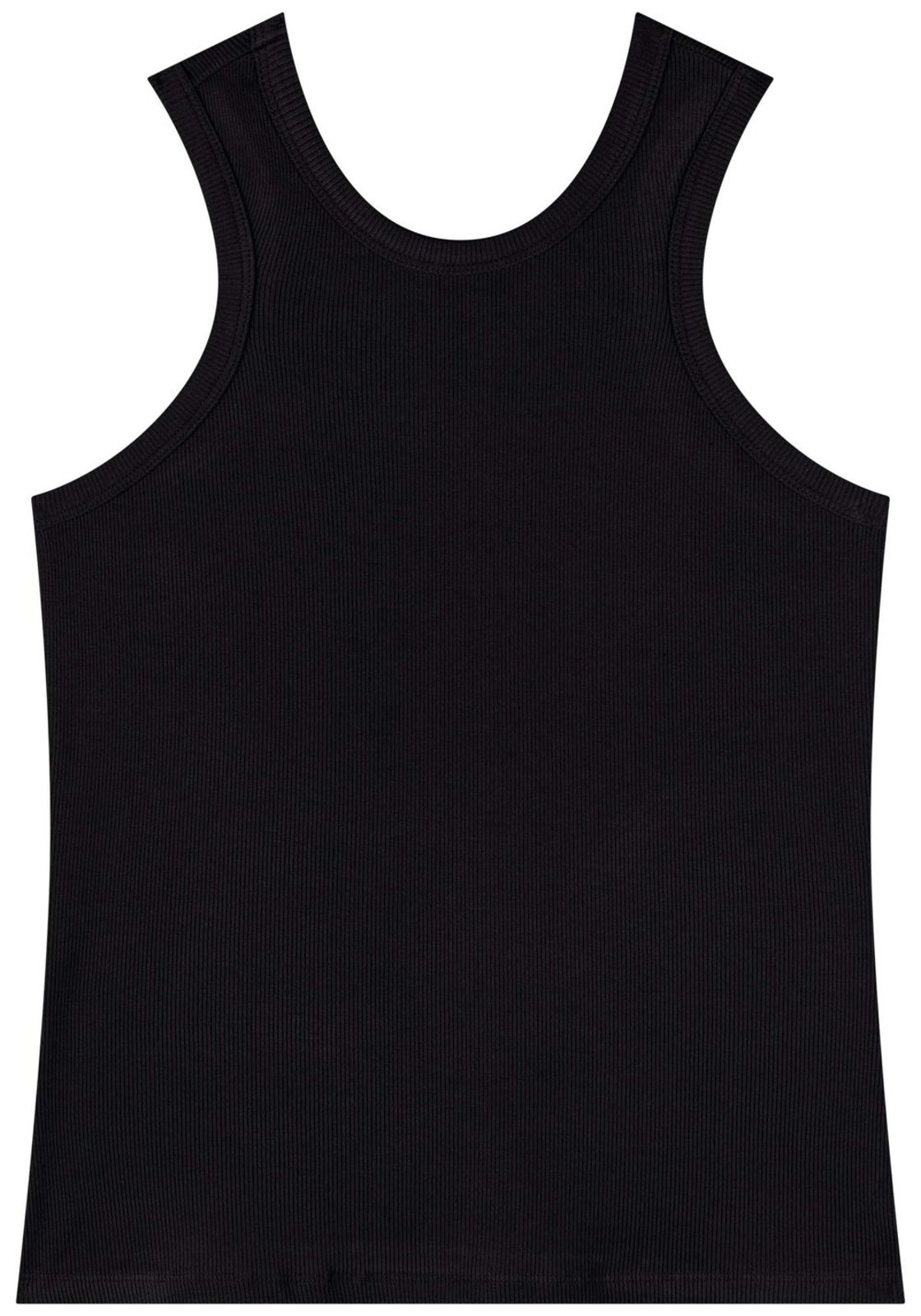 Blusa Regata Básica Justa Em Malha Canelada