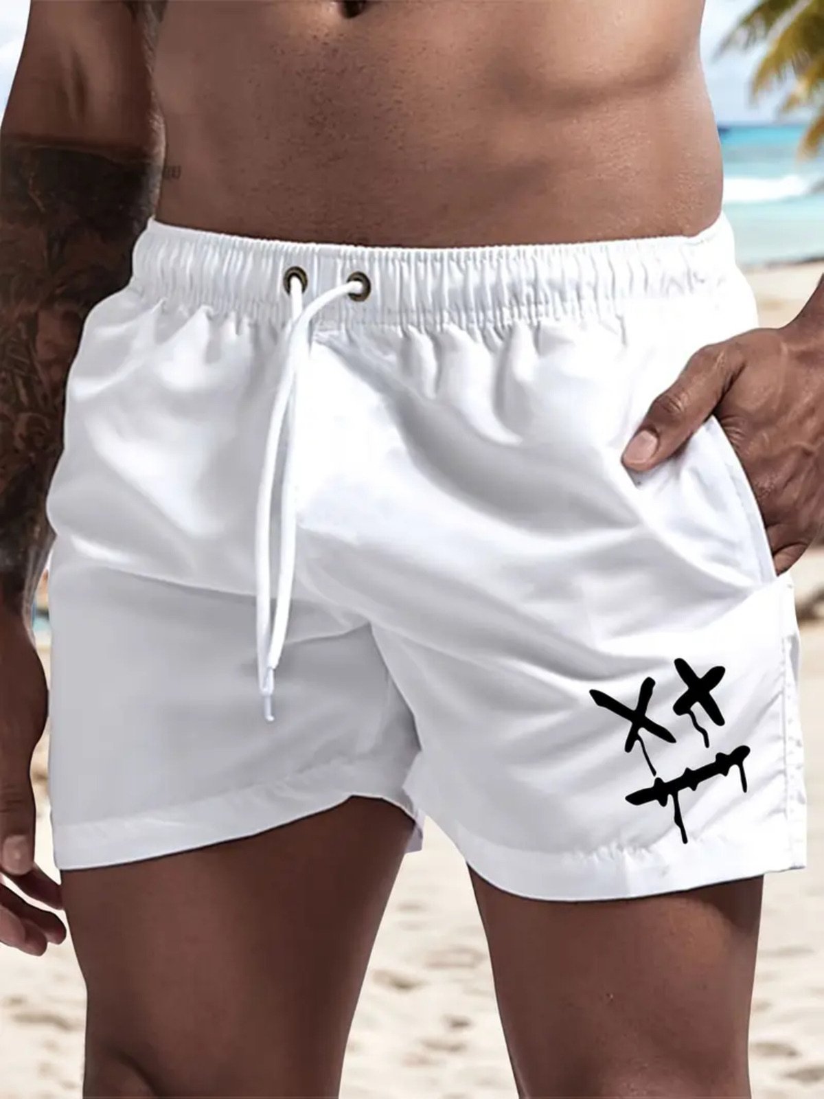 Short Masculino Carinha XX Safira Moda Tactel Branco