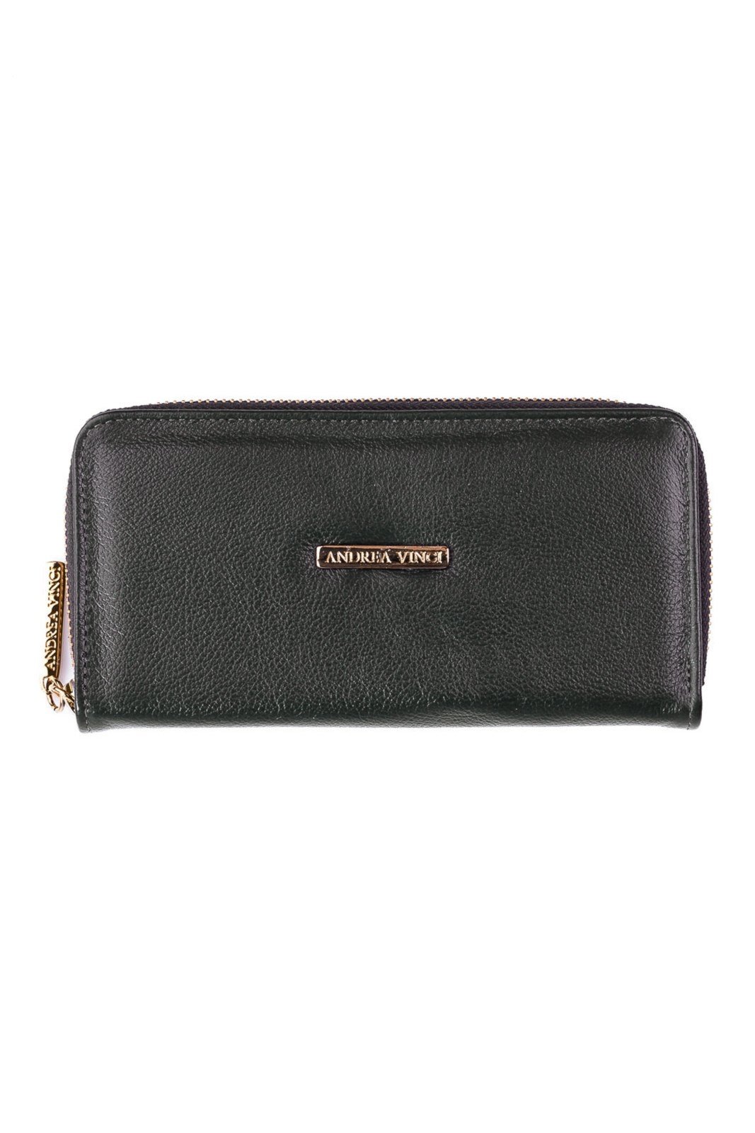 Carteira feminina de couro liso Bonny 10x19cm – Preto