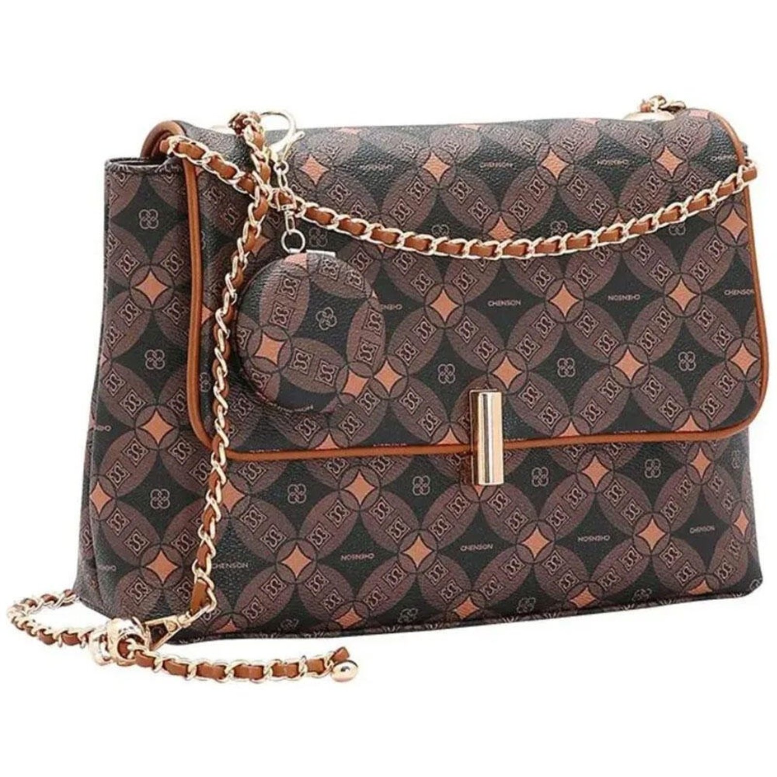 Bolsa Feminina Transversal Chenson Cg85377 1825377 Café