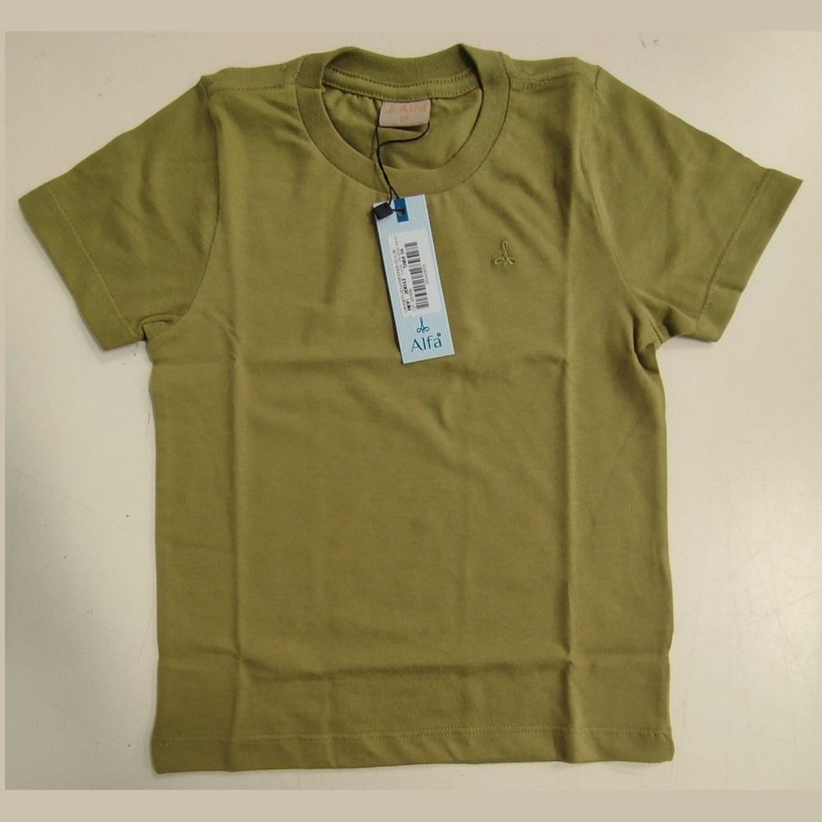 Infantil - Camiseta Malha Gola Redonda e Juvenil Alfa Verde