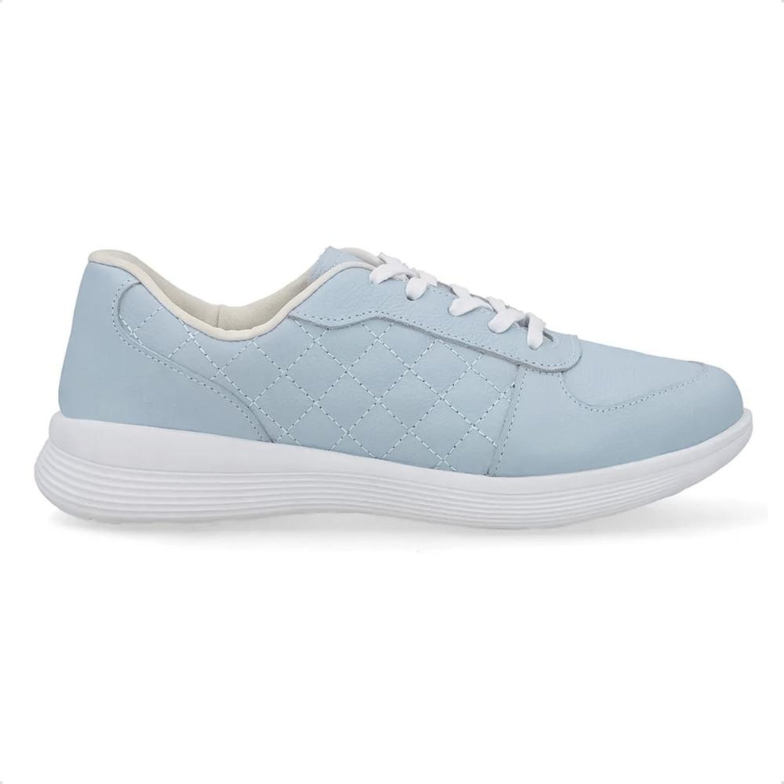 Tênis Usaflex Feminino Matelassê Couro Casual UD02003 Azul