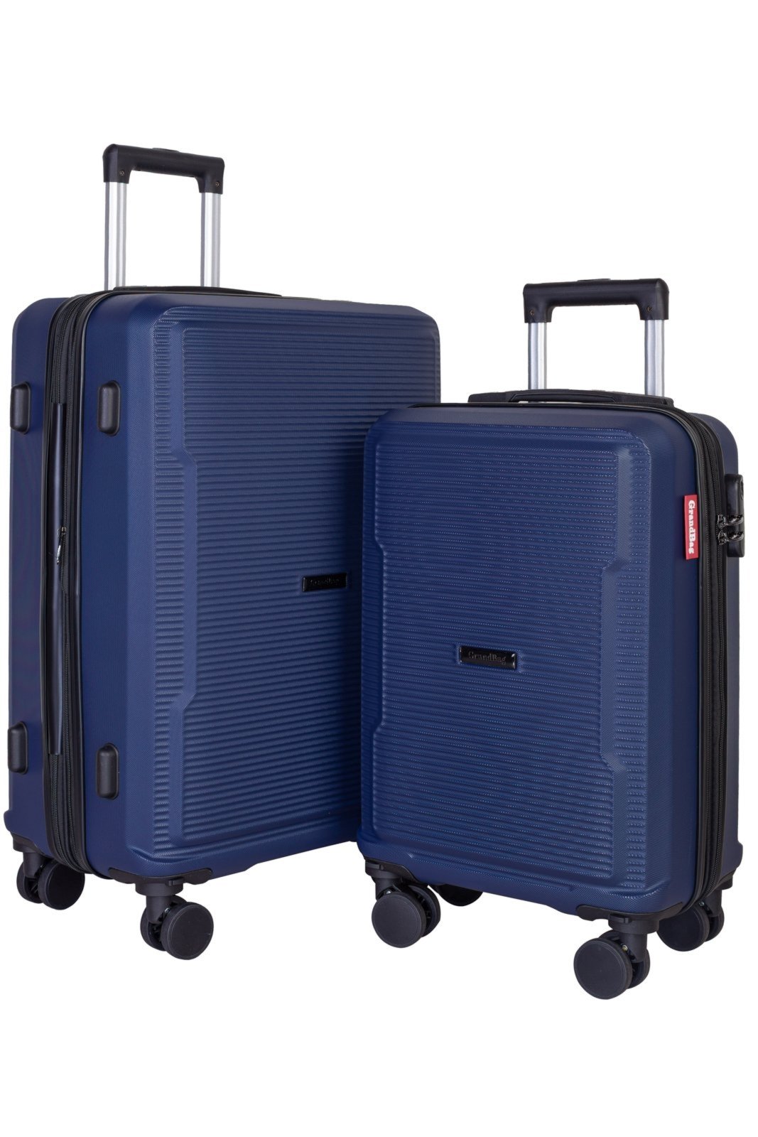 Vista 2 Kit Enluaze 2 Malas De Viagem Abs 20" 24"" Denver - Azul Marinho" Enluaze vermelho azul