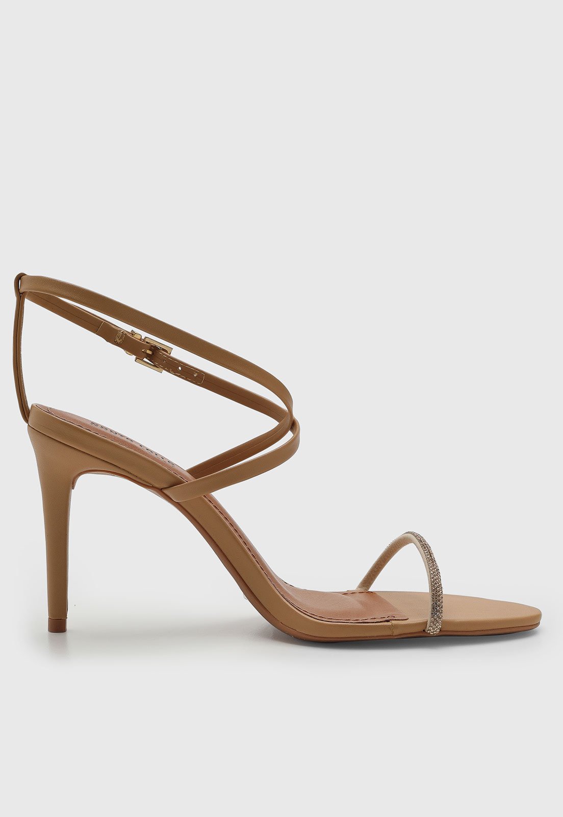 Vista 3 Sandália Feminina Santa Lolla Salto Fino caramelo Santa Lolla caramelo