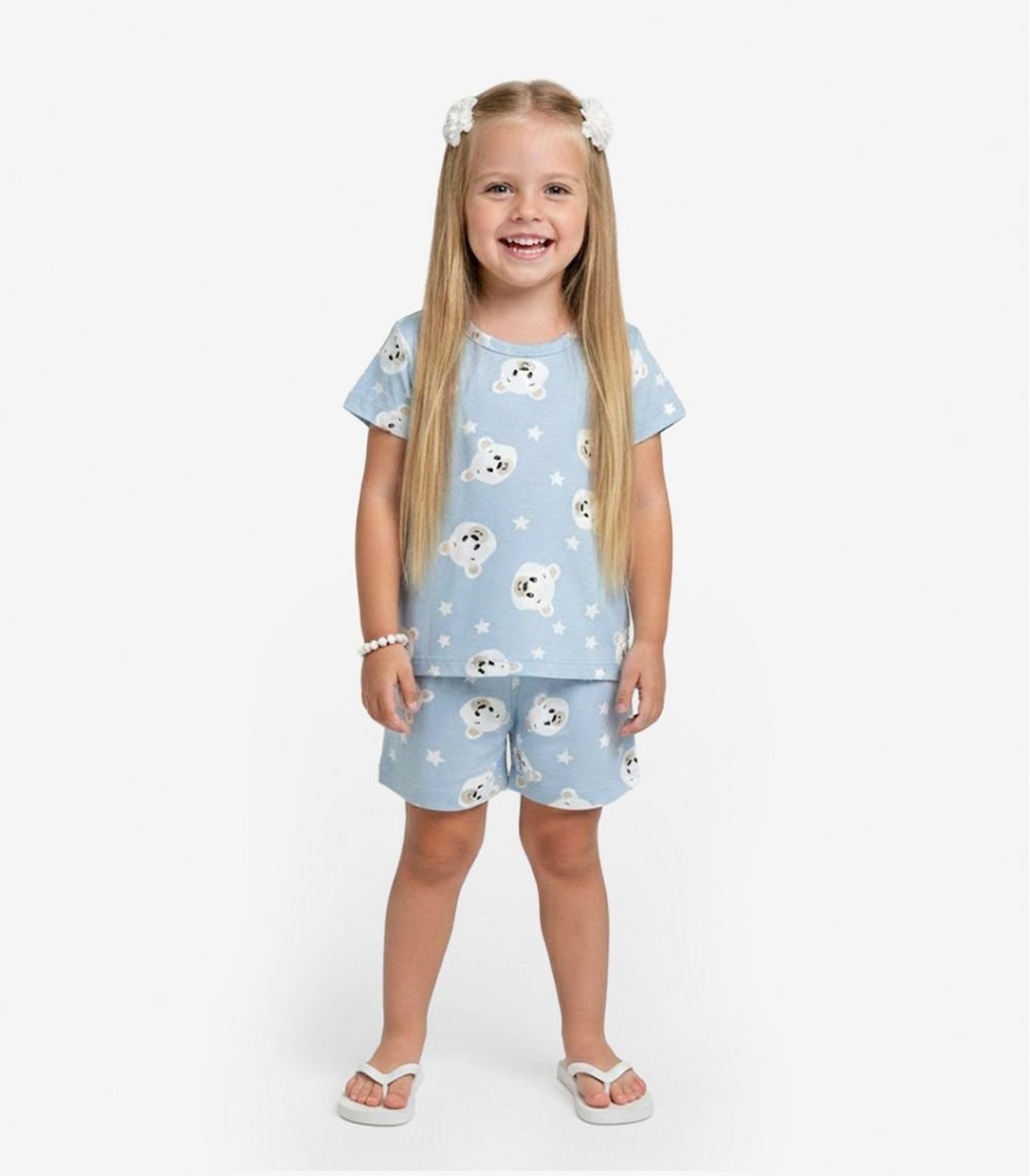 Pijama Blusa com Shorts Select Azul