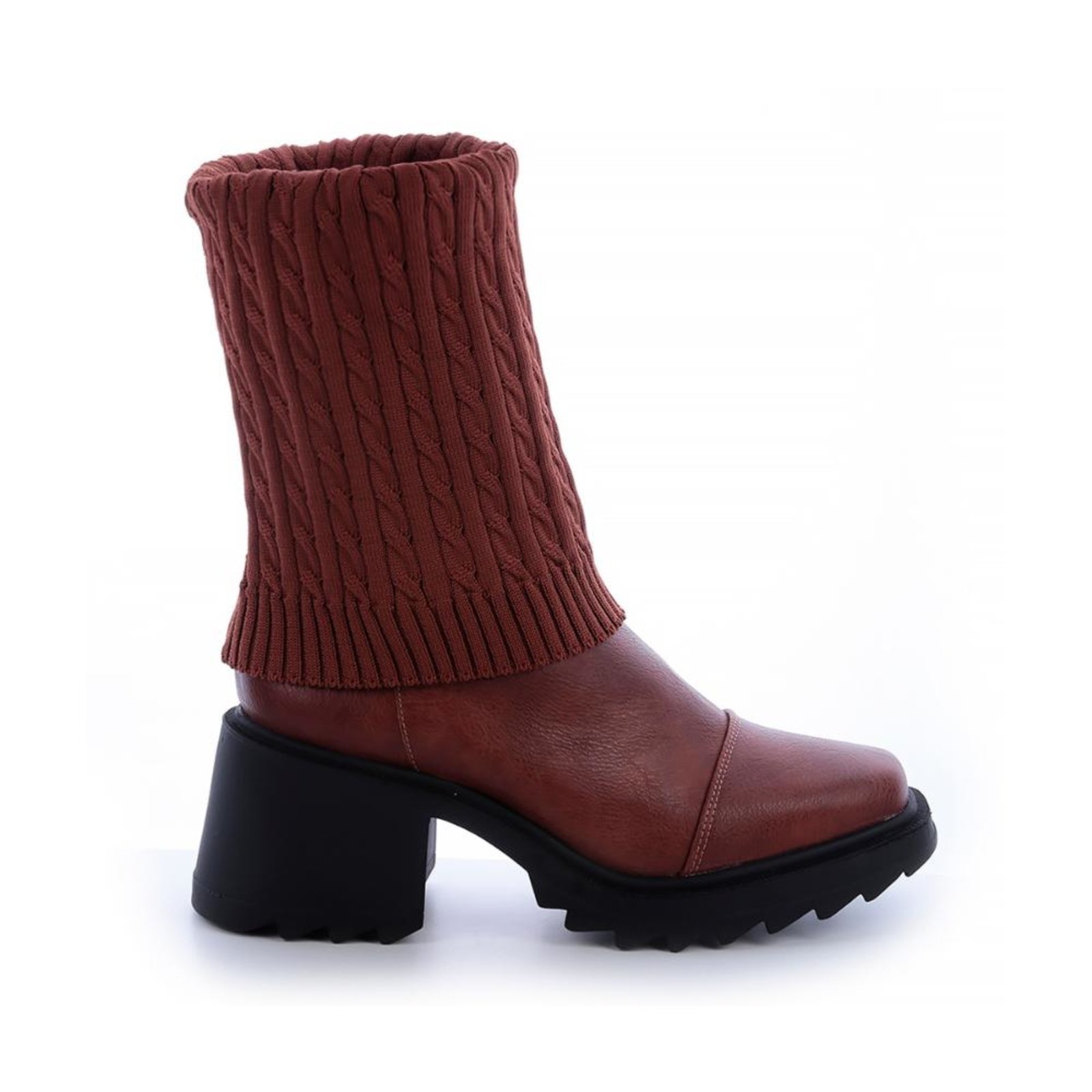Bota Meia Betina Caramelo Marrom