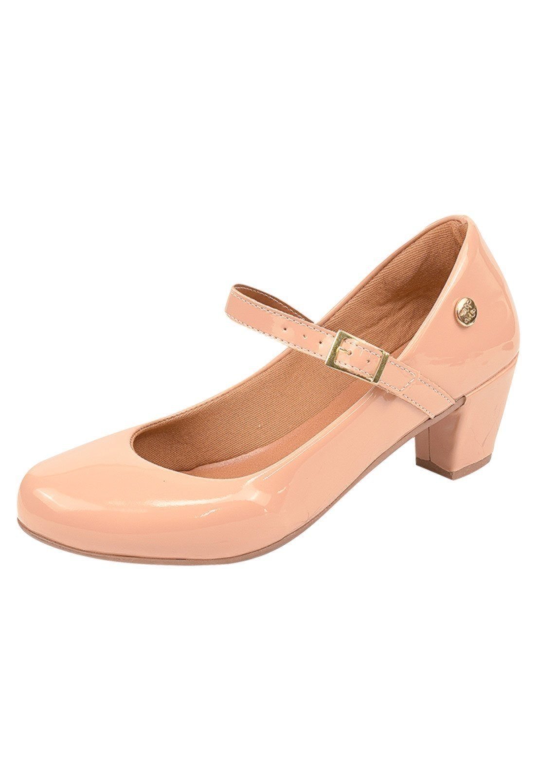 Scarpin Donna Santa Bico Redondo Boneca Nude