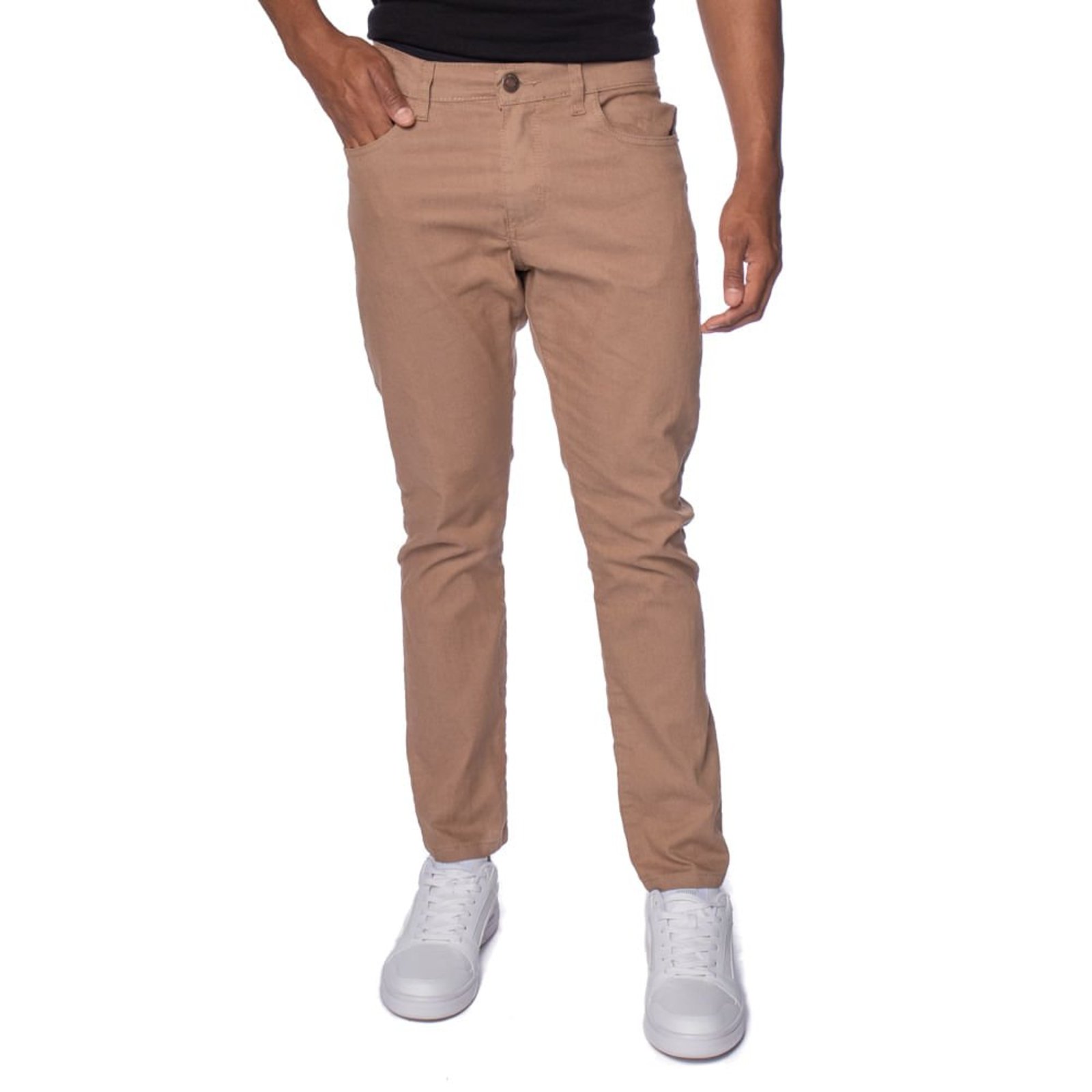 Calça Jeans Masculina Gangster Reta Marrom Claro