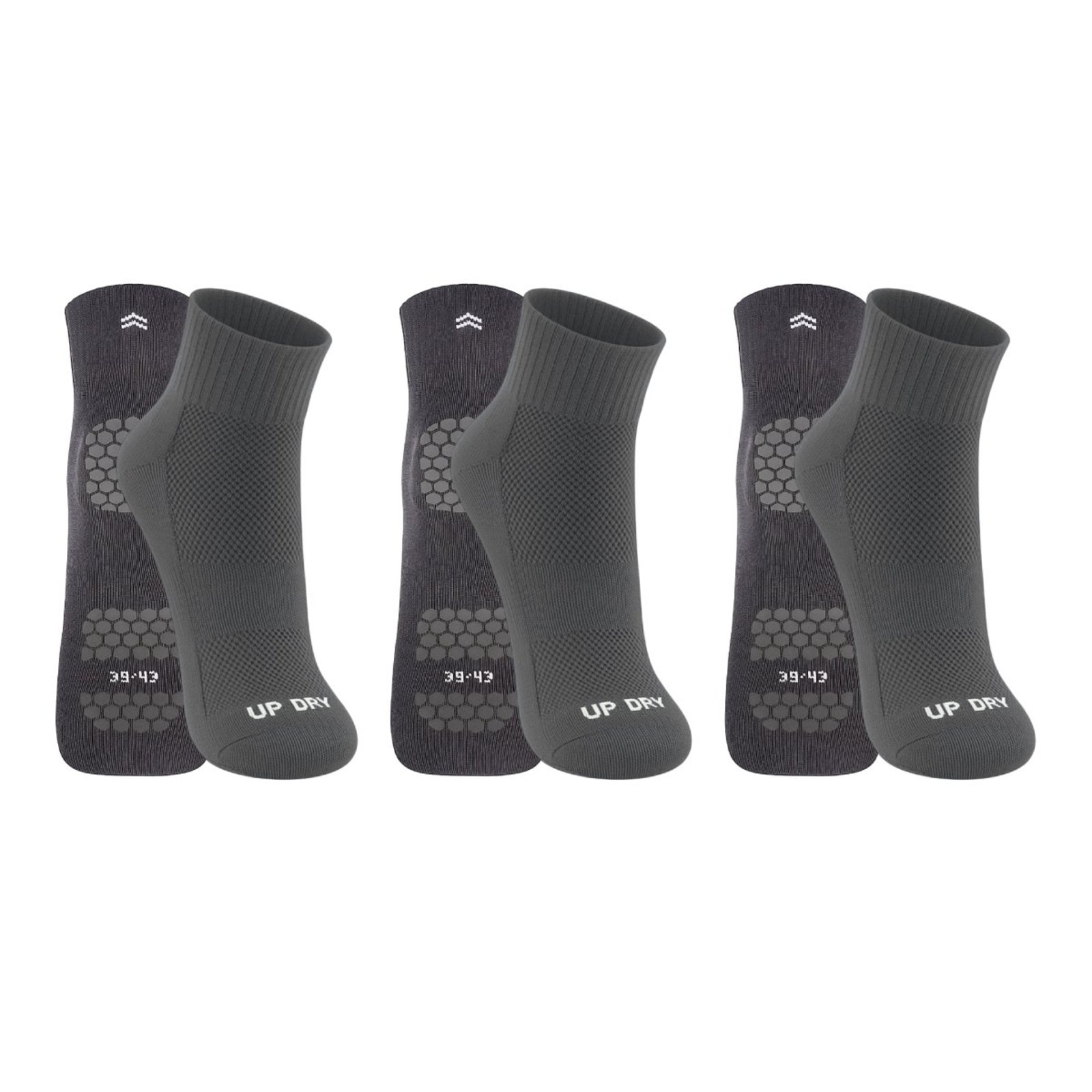 Kit 3 Pares de Meias QLC Sports Chumbo