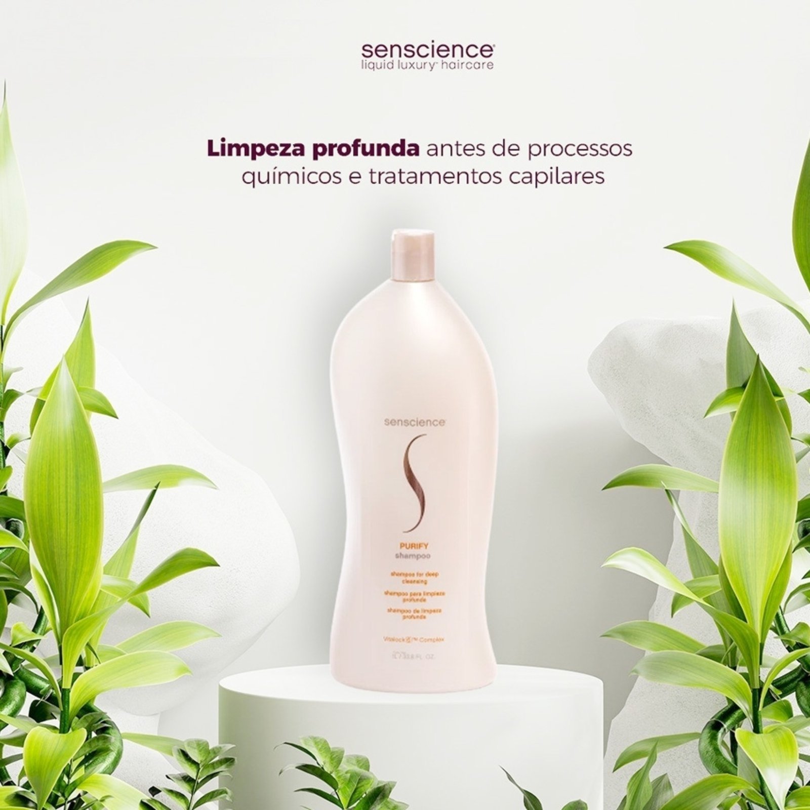 Vista 3 Kit Senscience Purify Shampoo Antirresíduo Litro e Inner Restore Intensif G (2 produtos) multicolorido Senscience multicolorido