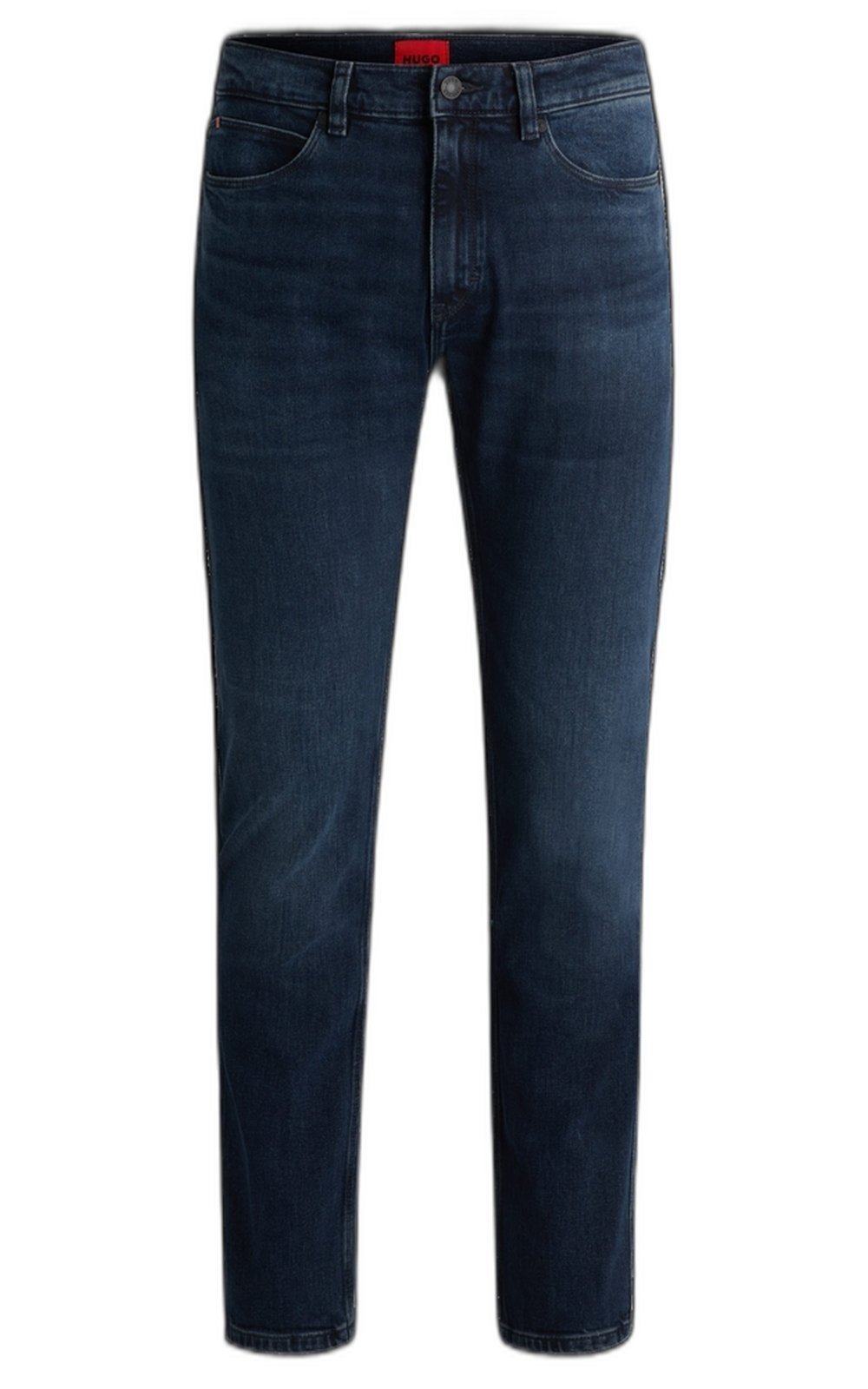 Calças Jeans Slim-Fit Em Denim Stretch Azul-Preto