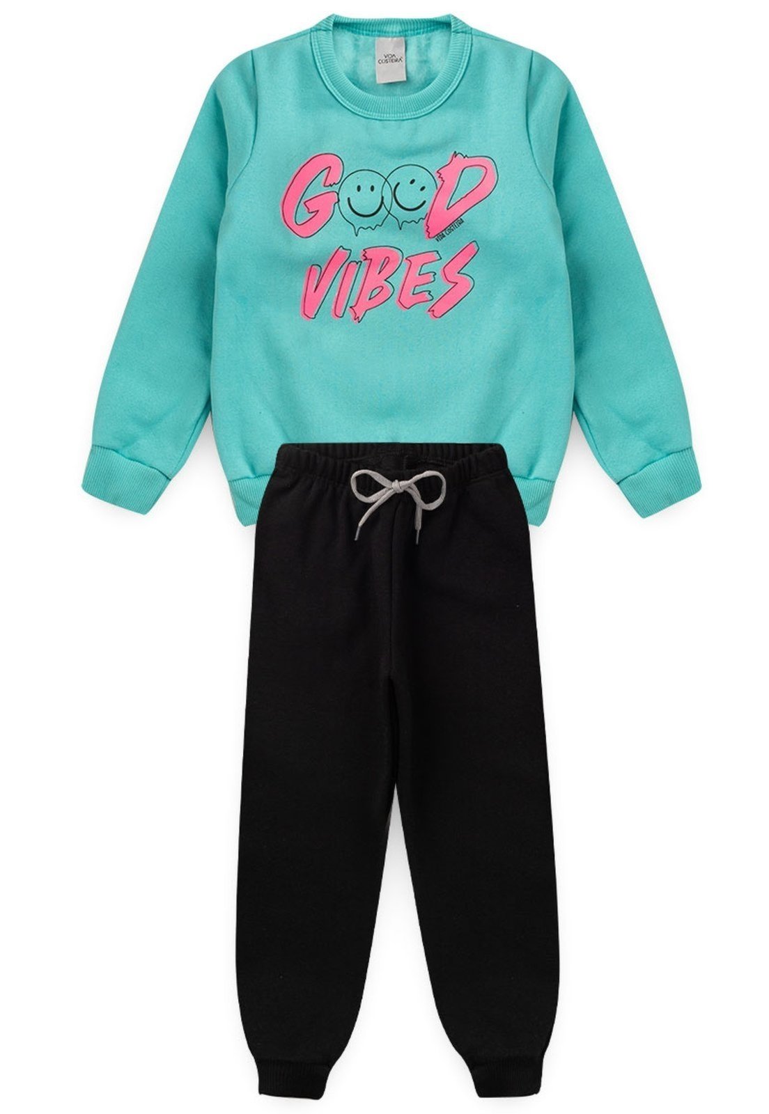 Vista 3 Infantil - Conjunto Acqua de Moletom Good Vibes VIDA COSTEIRA azul VIDA COSTEIRA azul