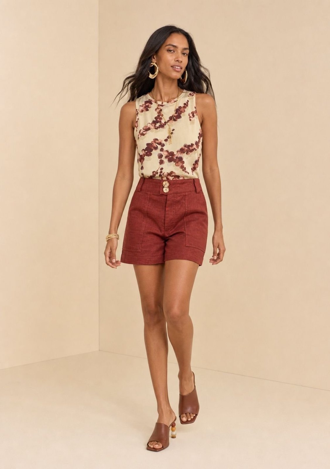 Short Amplo Estado Natural - Bordô